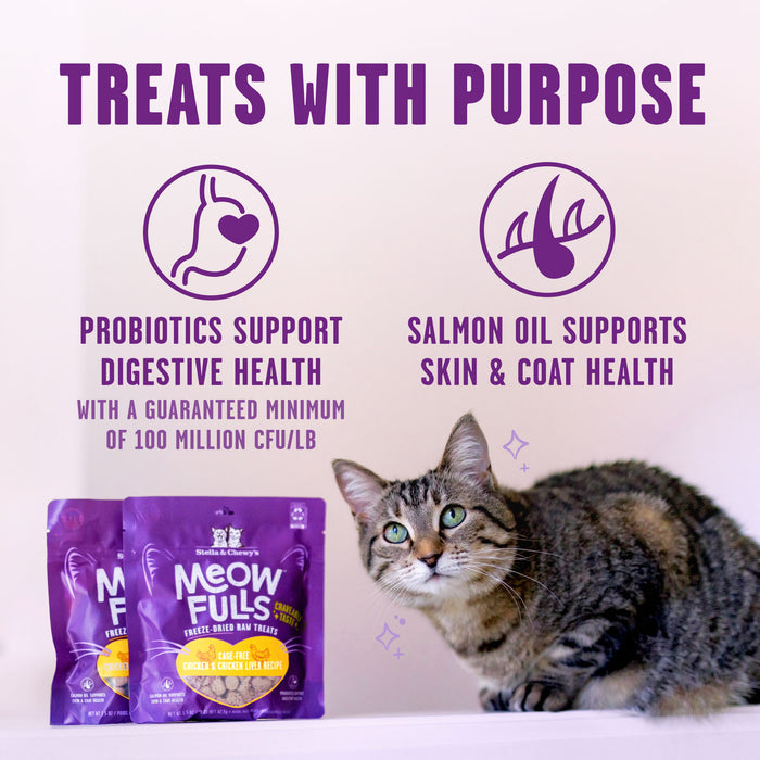 Stella & Chewy's Meowfulls Freeze Dried Cat Treats Chicken & Chicken Liver Recipe - 1.5oz