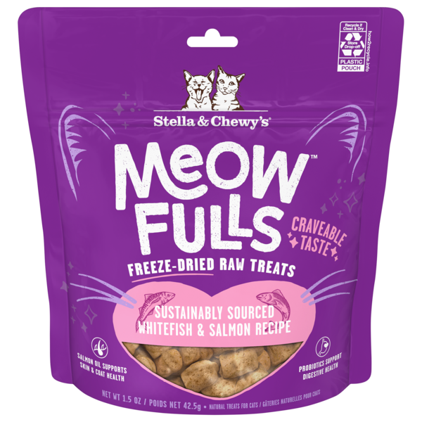 Stella & Chewy's Meowfulls Freeze Dried Cat Treats Whitefish & Salmon Recipe - 1.5oz