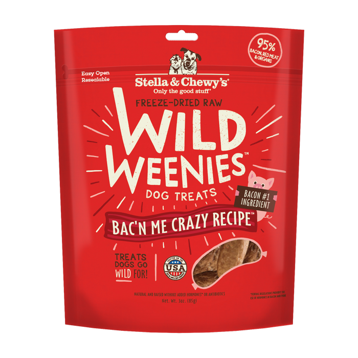 Stella & Chewy's Treats for Dogs - Wild Weenies Bac'n Me Crazy Recipe - 3 oz. Bag