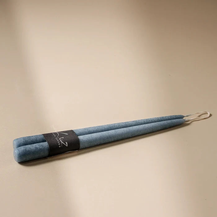 Taper Candle Pair - Suede Denim 30x2.2cm