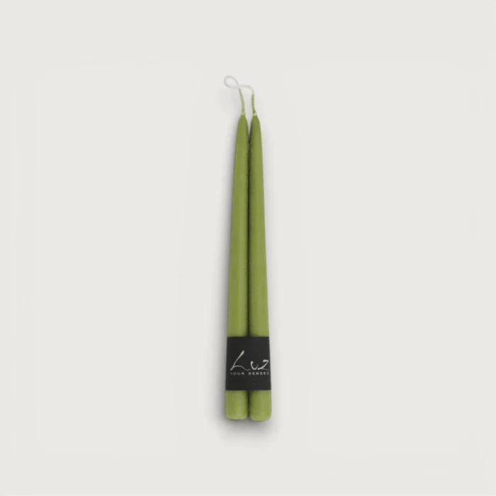 Taper Candle Pair - Suede Khaki