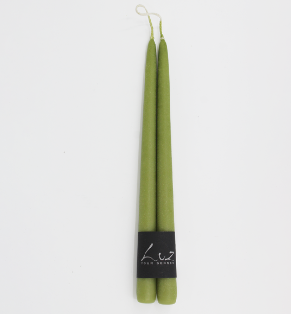 Taper Candle Pair - Suede Khaki