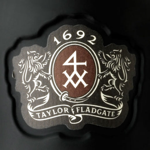 The Taylor's crest is shown on the front of the Taylor's port bottle.