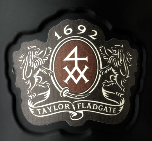 The Taylor's crest is shown on the front of the Taylor's port bottle.