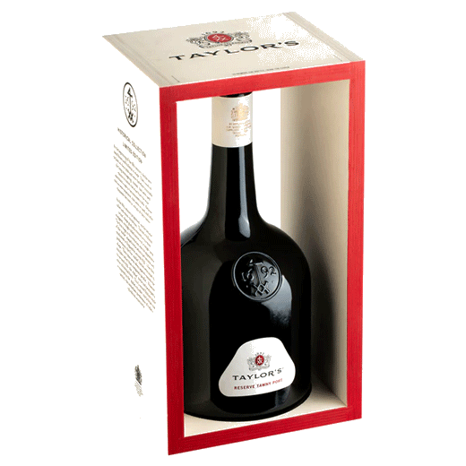 This Taylor's Reserve Tawny Port 75cl Bottle comes with a wooden box frame to showcase the bottle.