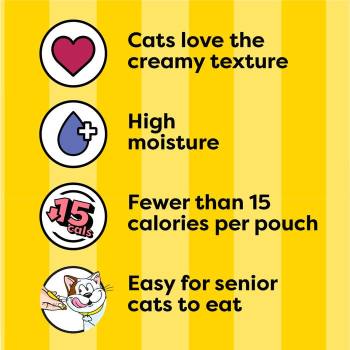 Temptations Creamy Puree Squeezable Lickable Wet Cat Treat with Chicken, 0.42 oz. Tubes, Pack of 16