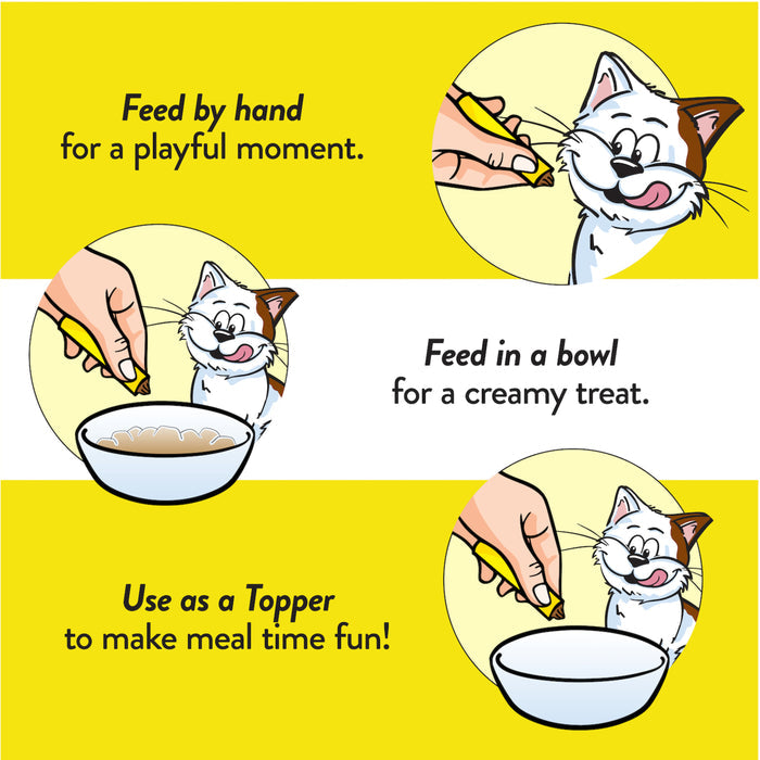 Temptations Creamy Puree Squeezable Lickable Wet Cat Treat with Chicken, 0.42 oz. Tubes, Pack of 16