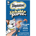 Temptations Creamy Puree Squeezable Lickable Wet Cat Treats with Salmon, 0.42 oz. Tubes, Pack of 16