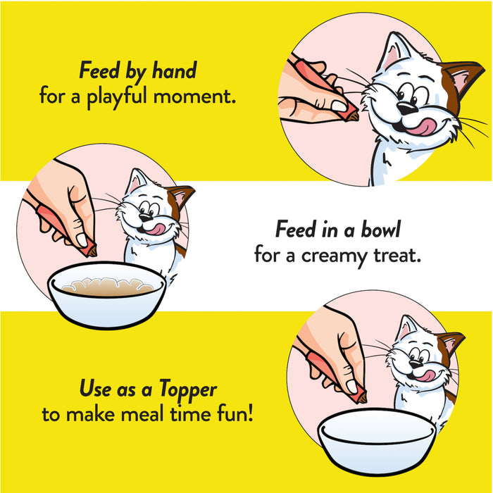 Temptations Creamy Puree Squeezable Lickable Wet Cat Treats with Salmon, 0.42 oz. Tubes, Pack of 16