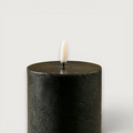 Textured Flameless Candle Black - 3.1" x 6"