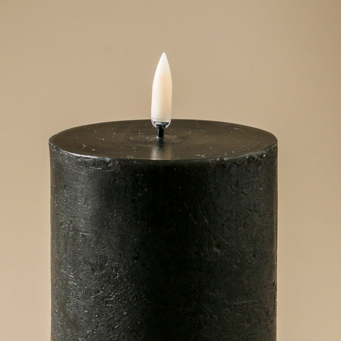Textured Flameless Candle Black - 3.1" x 6" - Few and Far - Candles
