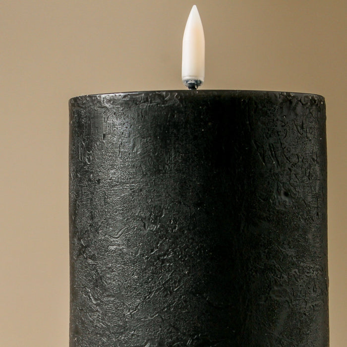 Textured Flameless Candle Black - 3.1" x 6" - Few and Far - Candles