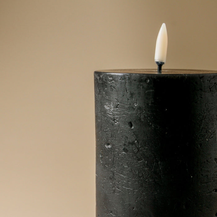 Textured Flameless Candle Black - 3.1" x 6" - Few and Far - Candles