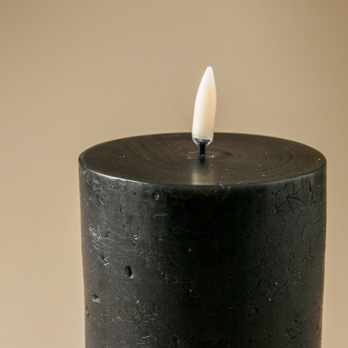 Textured Flameless Candle Black - 3.1" x 6" - Few and Far - Candles