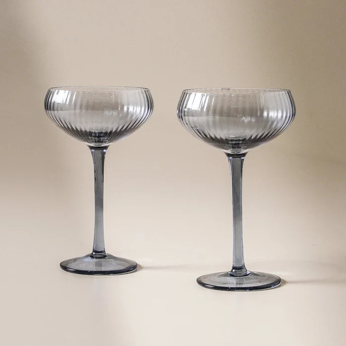 The Lou Coupe Glass (Set of 2) - Blue - Few and Far - Glassware