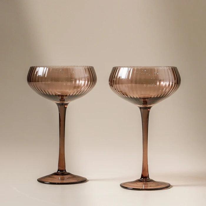 The Lou Coupe Glass (Set of 2) - Smoke - Few and Far - Glassware