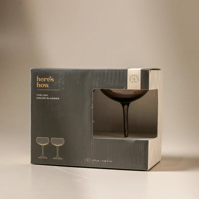 The Lou Coupe Glass (Set of 2) - Smoke - Few and Far - Glassware