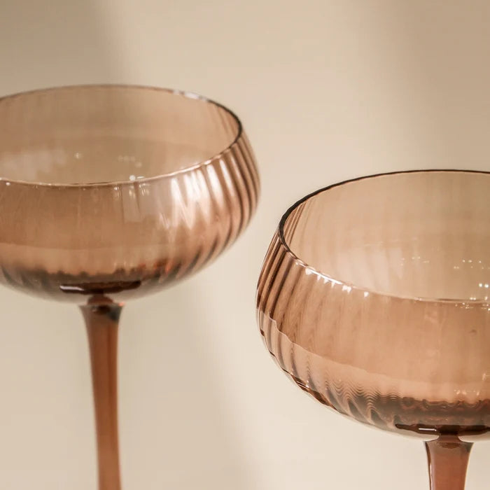 The Lou Coupe Glass (Set of 2) - Smoke - Few and Far - Glassware