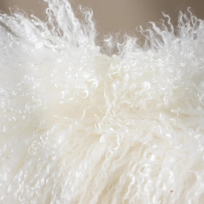 Tibetan Fur Cushion Lumbar 30x50 White - Few and Far - Cushions