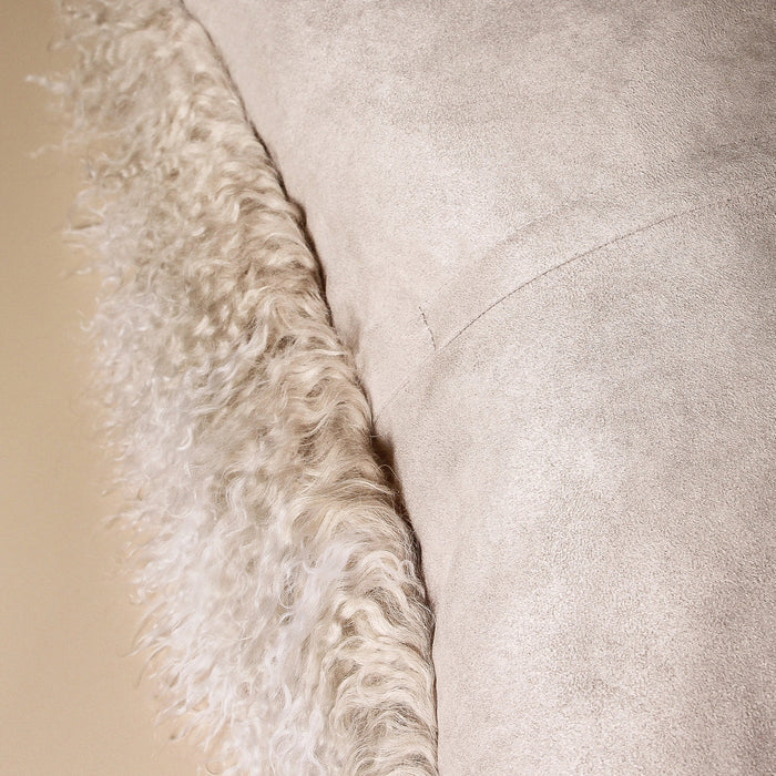 Tibetan Fur Cushion Med 50x50 Grey Snowflake - Few and Far - Cushions
