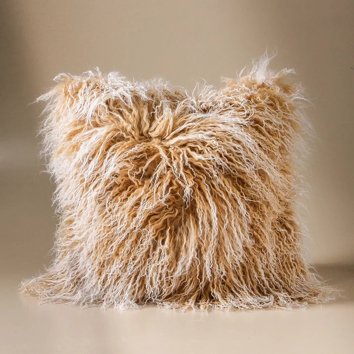 Tibetan Fur Cushion Med 50x50 Snowflake - Few and Far - Cushions
