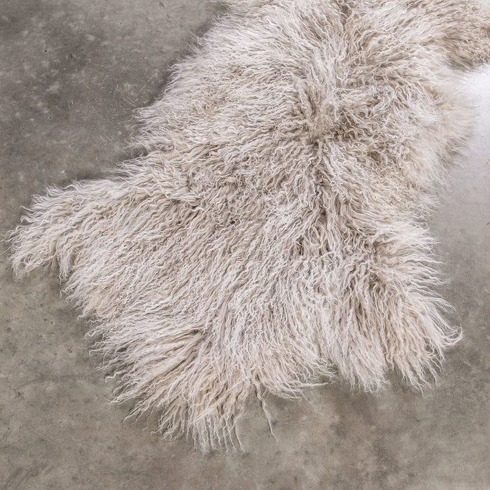 Tibetan Fur Hide Grey Snowflake - Few and Far - Blankets & Throws