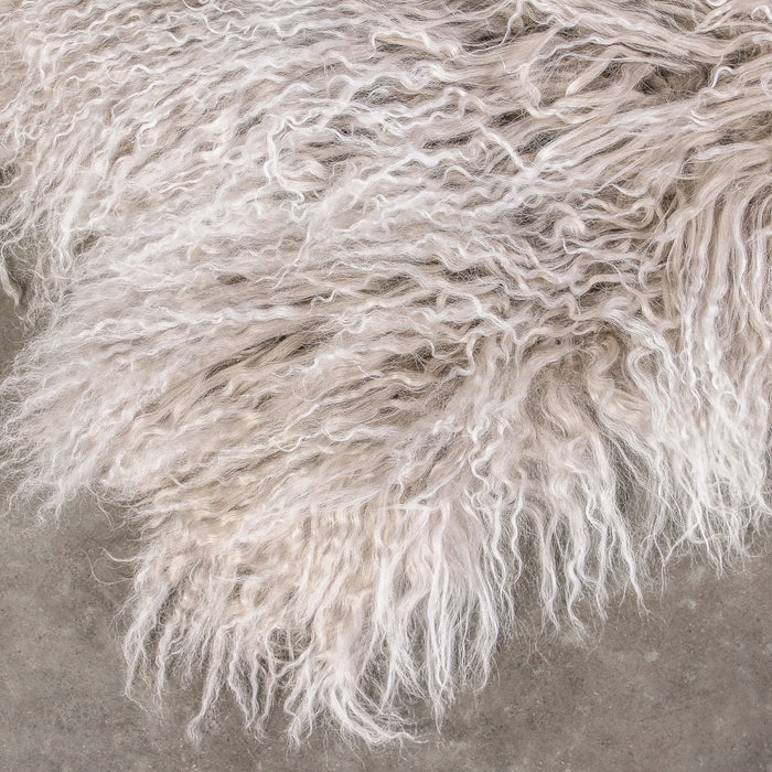 Tibetan Fur Hide Grey Snowflake - Few and Far - Blankets & Throws