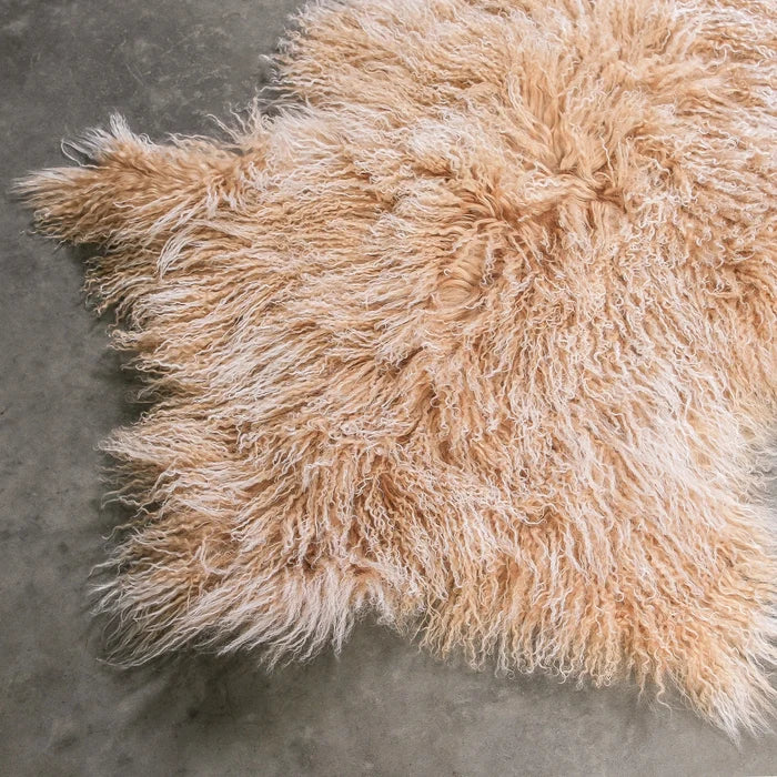 Tibetan Fur Hide Grey Snowflake - Few and Far - Blankets & Throws