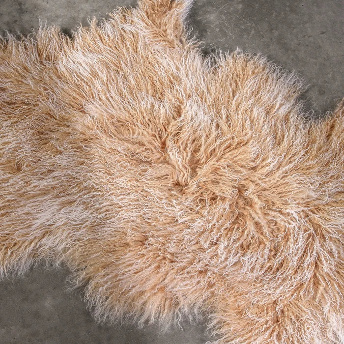 Tibetan Fur Hide Grey Snowflake - Few and Far - Blankets & Throws
