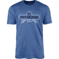 Royal Heather Pit Boss Grills Tools of the Trade Men’s T-Shirt with "Pit Boss" and "Bigger • Hotter • Heavier 1999" design.