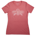 Pink Lemonade Heather Pit Boss Grills Tools of the Trade Women’s T-Shirt with "Pit Boss" and "Bigger · Hotter · Heavier...