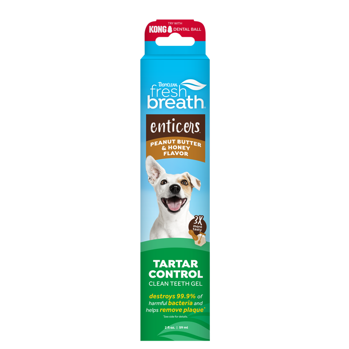 TropiClean Fresh Breath Enticers Peanut Butter & Honey Gel for Dogs, 2oz