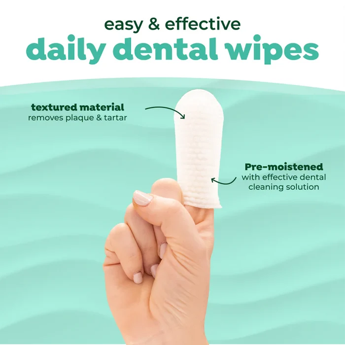 TropiClean Fresh Breath Finger Dental Wipes for Pets