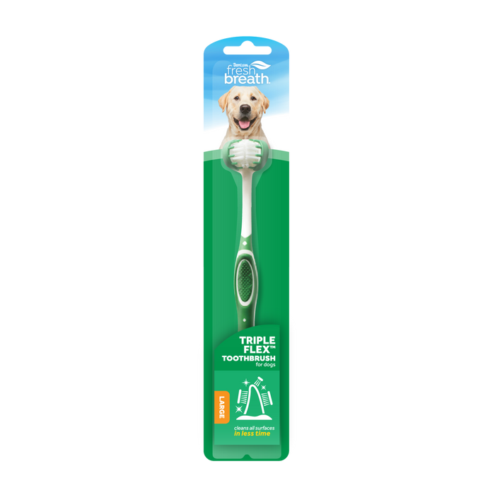 TropiClean Fresh Breath Triple Flex Toothbrush for Large Dogs