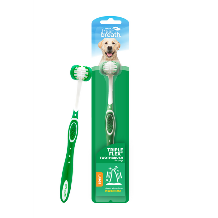 TropiClean Fresh Breath Triple Flex Toothbrush for Large Dogs