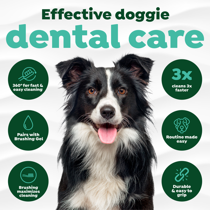 TropiClean Fresh Breath Triple Flex Toothbrush for Large Dogs