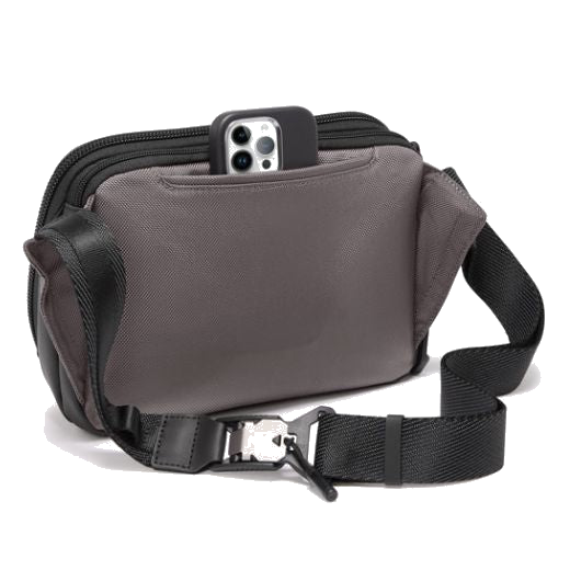 There's a rear slip pocket on this TUMI Alpha Bravo Charcoal Ranger Cross Body Bag that has space for your phone or any small items.