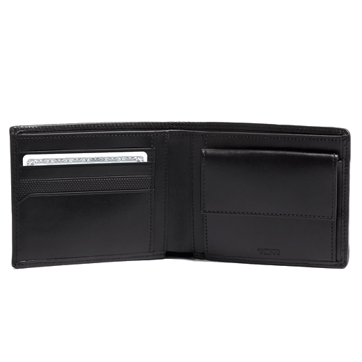 This TUMI Alpha Wallet 4CC with Coin Pocket has a sleek interior with card slots, banknote compartments and a coin pouch.