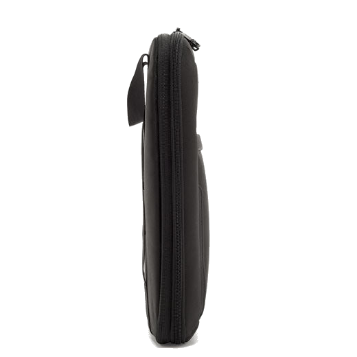 This TUMI Black Alpha 3 Shoe Bag can expand.
