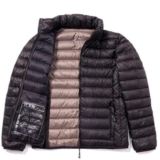 tumipax black charlotte packable travel puffer inside