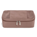 This Small Packing Cube in Light Mauve by TUMI is made out of nylon and polyester with polished silver trims.