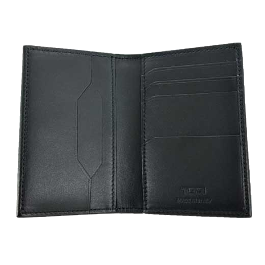 This business card holder from TUMI Turin collection comes with space for multiple cards on the inside.