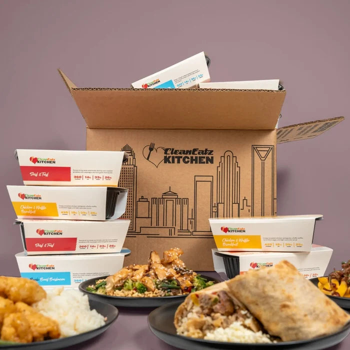 Value Meal Plan delivery box with a variety of affordable chef-prepared frozen entrees and plated meals