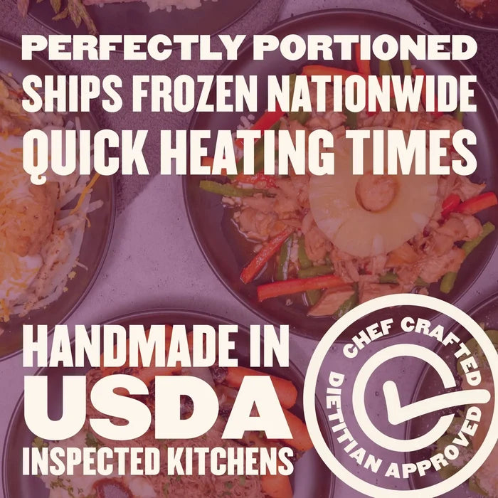 Chef-crafted, dietitian-approved Value Meal Plan meals shipped frozen nationwide, perfectly portioned
