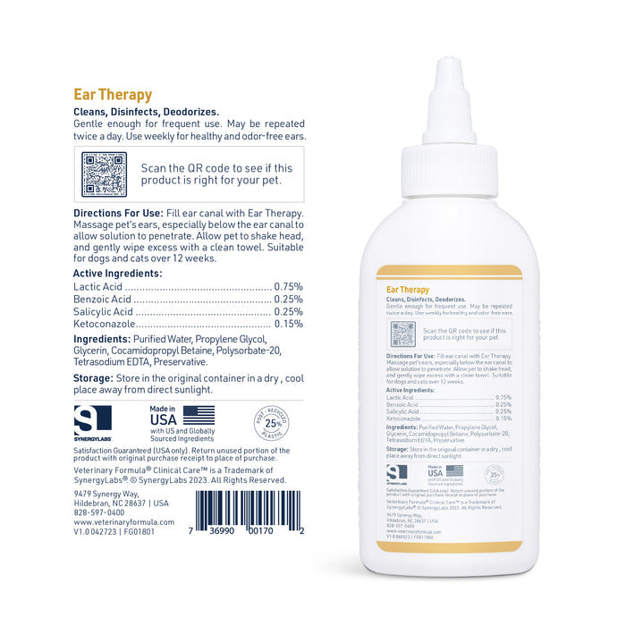 Veterinary Formula Clinical Care Ear Therapy for Dogs & Cats, 4 oz