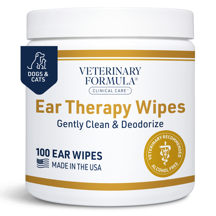 Veterinary Formula Clinical Care Ear Therapy Wipes for Dogs & Cats, 100 Count