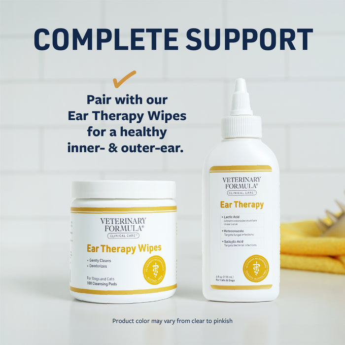 Veterinary Formula Clinical Care Ear Therapy Wipes for Dogs & Cats, 100 Count
