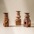 Vintage Indian Carved Candlestand - Few and Far - Decorative Objects
