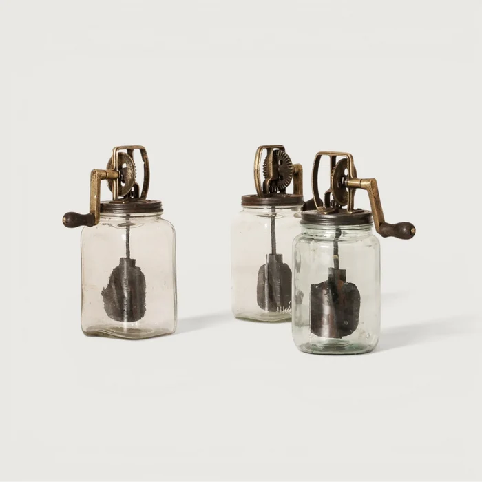 Vintage Indian Glass Butter Churn