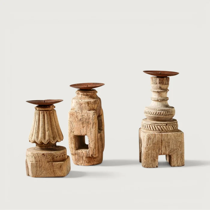 Vintage Indian Table Leg Candlestand